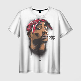 Мужская футболка 3D с принтом 2Pac в Курске, 100% полиэфир | прямой крой, круглый вырез горловины, длина до линии бедер | 2pac | rap | shakur | tupac | рэп | тупак | шакур