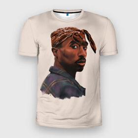 Мужская футболка 3D спортивная с принтом Tupac в Курске, 100% полиэстер с улучшенными характеристиками | приталенный силуэт, круглая горловина, широкие плечи, сужается к линии бедра | 2pac | rap | shakur | tupac | рэп | тупак | шакур