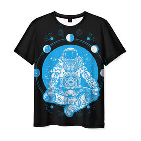 Мужская футболка 3D с принтом Космонавт в Курске, 100% полиэфир | прямой крой, круглый вырез горловины, длина до линии бедер | день космонавтики | звезда | звезды | космонавт | космонавты | космос | планета | планеты | ракета | ракеты