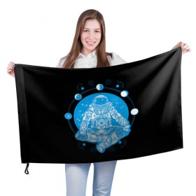 Флаг 3D с принтом Космонавт в Курске, 100% полиэстер | плотность ткани — 95 г/м2, размер — 67 х 109 см. Принт наносится с одной стороны | день космонавтики | звезда | звезды | космонавт | космонавты | космос | планета | планеты | ракета | ракеты