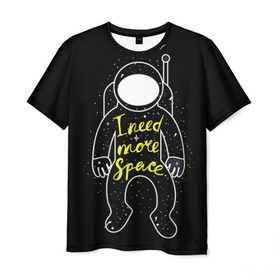 Мужская футболка 3D с принтом More space в Курске, 100% полиэфир | прямой крой, круглый вырез горловины, длина до линии бедер | день космонавтики | звезда | звезды | космонавт | космонавты | космос | планета | планеты | ракета | ракеты