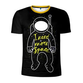 Мужская футболка 3D спортивная с принтом More space в Курске, 100% полиэстер с улучшенными характеристиками | приталенный силуэт, круглая горловина, широкие плечи, сужается к линии бедра | день космонавтики | звезда | звезды | космонавт | космонавты | космос | планета | планеты | ракета | ракеты