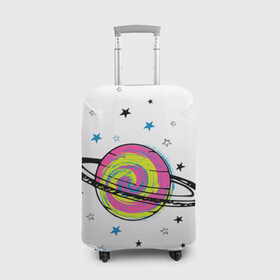 Чехол для чемодана 3D с принтом Планета в Курске, 86% полиэфир, 14% спандекс | двустороннее нанесение принта, прорези для ручек и колес | звезда | звезды | космос | планета | планеты | ракета | ракеты