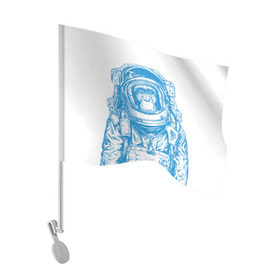 Флаг для автомобиля с принтом Космомакака в Курске, 100% полиэстер | Размер: 30*21 см | день космонавтики | звезда | звезды | космонавт | космонавты | космос | планета | планеты | ракета | ракеты