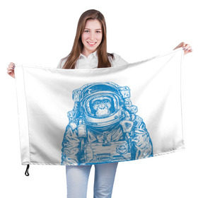 Флаг 3D с принтом Космомакака в Курске, 100% полиэстер | плотность ткани — 95 г/м2, размер — 67 х 109 см. Принт наносится с одной стороны | день космонавтики | звезда | звезды | космонавт | космонавты | космос | планета | планеты | ракета | ракеты