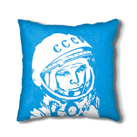 Подушка 3D с принтом Гагарин 1 в Курске, наволочка – 100% полиэстер, наполнитель – холлофайбер (легкий наполнитель, не вызывает аллергию). | состоит из подушки и наволочки. Наволочка на молнии, легко снимается для стирки | гагарин | день космонавтики | звезды | космос
