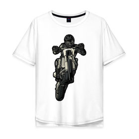 Мужская футболка хлопок Oversize с принтом Эндуро в Курске, 100% хлопок | свободный крой, круглый ворот, “спинка” длиннее передней части | 