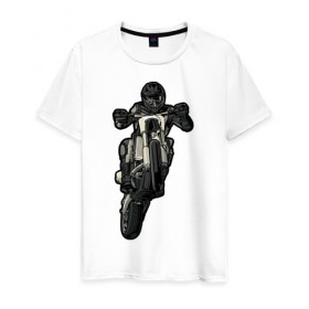 Мужская футболка хлопок с принтом Эндуро в Курске, 100% хлопок | прямой крой, круглый вырез горловины, длина до линии бедер, слегка спущенное плечо. | 