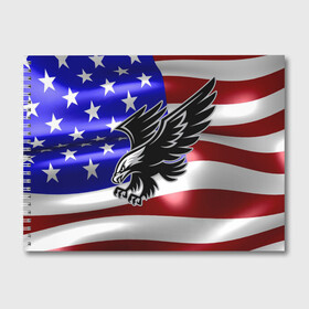 Альбом для рисования с принтом Флаг США с орлом в Курске, 100% бумага
 | матовая бумага, плотность 200 мг. | Тематика изображения на принте: usa | америка | белоголовый | герб | государство | доллар | дядя сэм | звездно полосатый флаг | лысый | нато | оон | орел | птица | свобода | символ | соединённые штаты америки | страна | сша | штат