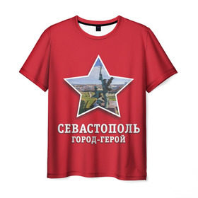 Мужская футболка 3D с принтом Севастополь город-герой в Курске, 100% полиэфир | прямой крой, круглый вырез горловины, длина до линии бедер | 