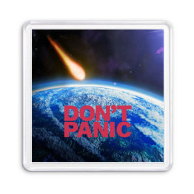 Магнит 55*55 с принтом Без паники, метеорит в Курске, Пластик | Размер: 65*65 мм; Размер печати: 55*55 мм | Тематика изображения на принте: do not panic | dont panic | апокалипсис | без паники | взрыв | гибель | земля | классная | комета | конец света | космос | крутая | метеорит | не надо | прикол | прикольная надпись | ужас