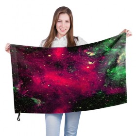 Флаг 3D с принтом Розовый космос в Курске, 100% полиэстер | плотность ткани — 95 г/м2, размер — 67 х 109 см. Принт наносится с одной стороны | nebula | space | star | вселенная | звезды | земля | космический | космос | планеты | плеяды | пространство | созвездие