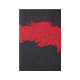 Обложка для паспорта матовая кожа с принтом Пятно в Курске, натуральная матовая кожа | размер 19,3 х 13,7 см; прозрачные пластиковые крепления | Тематика изображения на принте: арт | брызги | гранж | искусство | клякса | красный | красота | пятно | чёрный