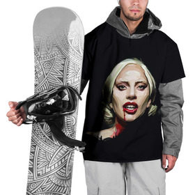 Накидка на куртку 3D с принтом Леди Гага в Курске, 100% полиэстер |  | lady gaga | леди гага