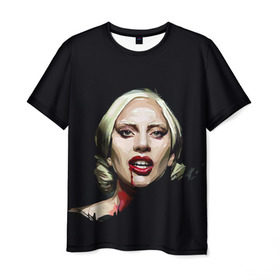 Мужская футболка 3D с принтом Леди Гага в Курске, 100% полиэфир | прямой крой, круглый вырез горловины, длина до линии бедер | lady gaga | леди гага