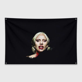 Флаг-баннер с принтом Леди Гага в Курске, 100% полиэстер | размер 67 х 109 см, плотность ткани — 95 г/м2; по краям флага есть четыре люверса для крепления | lady gaga | леди гага
