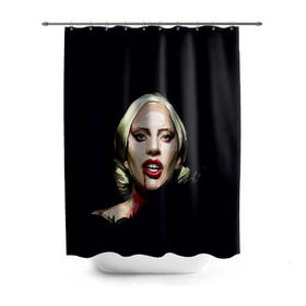 Штора 3D для ванной с принтом Леди Гага в Курске, 100% полиэстер | плотность материала — 100 г/м2. Стандартный размер — 146 см х 180 см. По верхнему краю — пластиковые люверсы для креплений. В комплекте 10 пластиковых колец | lady gaga | леди гага