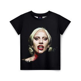 Детская футболка 3D с принтом Леди Гага в Курске, 100% гипоаллергенный полиэфир | прямой крой, круглый вырез горловины, длина до линии бедер, чуть спущенное плечо, ткань немного тянется | Тематика изображения на принте: lady gaga | леди гага