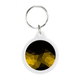 Брелок круглый с принтом Abstract yellow в Курске, пластик и полированная сталь | круглая форма, металлическое крепление в виде кольца | Тематика изображения на принте: 