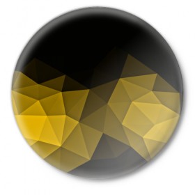 Значок с принтом Abstract yellow в Курске,  металл | круглая форма, металлическая застежка в виде булавки | Тематика изображения на принте: 