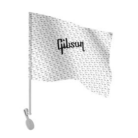 Флаг для автомобиля с принтом Gibson в Курске, 100% полиэстер | Размер: 30*21 см | fender | gibson | guitar | ibanez | music | rock | гитара | музыка | рок