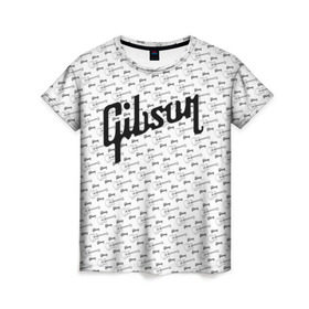 Женская футболка 3D с принтом Gibson в Курске, 100% полиэфир ( синтетическое хлопкоподобное полотно) | прямой крой, круглый вырез горловины, длина до линии бедер | fender | gibson | guitar | ibanez | music | rock | гитара | музыка | рок