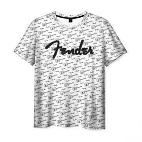 Мужская футболка 3D с принтом Fender в Курске, 100% полиэфир | прямой крой, круглый вырез горловины, длина до линии бедер | fender | gibson | guitar | ibanez | music | rock | гитара | музыка | рок