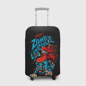 Чехол для чемодана 3D с принтом Зомби в Курске, 86% полиэфир, 14% спандекс | двустороннее нанесение принта, прорези для ручек и колес | 3d | zombi | арт | другие | единорог | заяц | зомби | мозги | популярные | прикольные