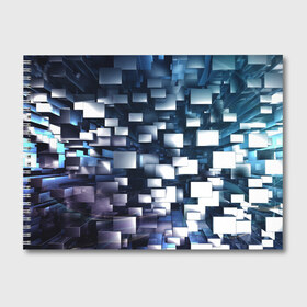 Альбом для рисования с принтом 3D куб в Курске, 100% бумага
 | матовая бумага, плотность 200 мг. | абстракция | геометрия | квадраты | металлический | синие | стальные | текстура | фигуры