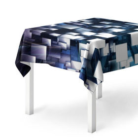 Скатерть 3D с принтом 3D куб в Курске, 100% полиэстер (ткань не мнется и не растягивается) | Размер: 150*150 см | абстракция | геометрия | квадраты | металлический | синие | стальные | текстура | фигуры
