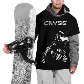 Накидка на куртку 3D с принтом CRYSIS в Курске, 100% полиэстер |  | crysis | другие | игра | крайзис | кризис | надпись | прикольные | пророк | черно белый