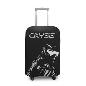 Чехол для чемодана 3D с принтом CRYSIS в Курске, 86% полиэфир, 14% спандекс | двустороннее нанесение принта, прорези для ручек и колес | crysis | другие | игра | крайзис | кризис | надпись | прикольные | пророк | черно белый