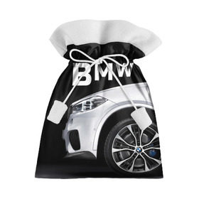 Подарочный 3D мешок с принтом BMW белая в Курске, 100% полиэстер | Размер: 29*39 см | bmw | x3 x4 x5 x6 x7 x8 | авто | автомобиль | блатная | бмв | бумер | бэха | иномарка | концерн | красивая | крутая | марка немецкая | машина | пацанский таз | прикольная | тачила | тачка