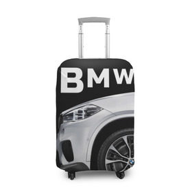 Чехол для чемодана 3D с принтом BMW белая в Курске, 86% полиэфир, 14% спандекс | двустороннее нанесение принта, прорези для ручек и колес | bmw | x3 x4 x5 x6 x7 x8 | авто | автомобиль | блатная | бмв | бумер | бэха | иномарка | концерн | красивая | крутая | марка немецкая | машина | пацанский таз | прикольная | тачила | тачка
