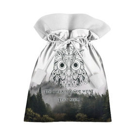Подарочный 3D мешок с принтом Twin Peaks в Курске, 100% полиэстер | Размер: 29*39 см | twin peaks твин пикс | девид линч | лес | лора палмер | сова | туман