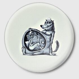 Значок с принтом Wolf в Курске,  металл | круглая форма, металлическая застежка в виде булавки | 