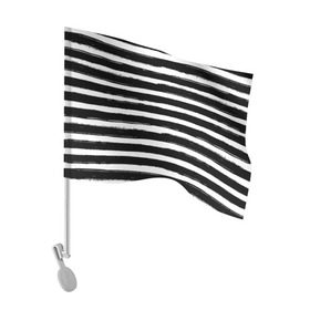 Флаг для автомобиля с принтом Тельняшка в Курске, 100% полиэстер | Размер: 30*21 см | геометрия | зебра | линии | полосы | тельняшка | узор | черно белый