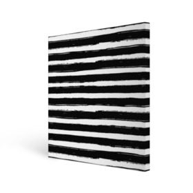Холст квадратный с принтом Тельняшка в Курске, 100% ПВХ |  | геометрия | зебра | линии | полосы | тельняшка | узор | черно белый