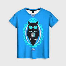 Женская футболка 3D с принтом Owl в Курске, 100% полиэфир ( синтетическое хлопкоподобное полотно) | прямой крой, круглый вырез горловины, длина до линии бедер | 