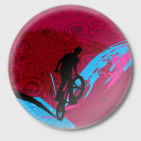 Значок с принтом Bicycle в Курске,  металл | круглая форма, металлическая застежка в виде булавки | 