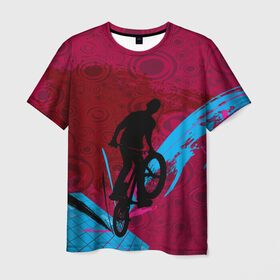 Мужская футболка 3D с принтом Bicycle в Курске, 100% полиэфир | прямой крой, круглый вырез горловины, длина до линии бедер | Тематика изображения на принте: 