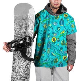 Накидка на куртку 3D с принтом Flowers and birds в Курске, 100% полиэстер |  | 3d | бабочки | другие | насекомые | прикольные | птицы | растения | сова | текстуры | узор | цветные | цветы | яркие