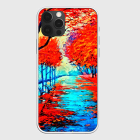 Чехол для iPhone 12 Pro Max с принтом Autumn в Курске, Силикон |  | Тематика изображения на принте: 3d | вода | деревья | другие | желтый | живопись | картинка | краски | листья | осень | пейзаж | прикольные | природа | река | рисунок | яркие