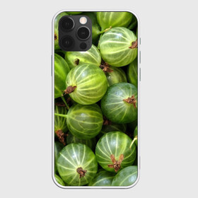 Чехол для iPhone 12 Pro с принтом Крыжовник в Курске, силикон | область печати: задняя сторона чехла, без боковых панелей | еда | зеленый | крыжовник | растения | текстура | фрукты | ягоды