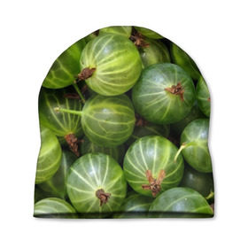 Шапка 3D с принтом Крыжовник в Курске, 100% полиэстер | универсальный размер, печать по всей поверхности изделия | еда | зеленый | крыжовник | растения | текстура | фрукты | ягоды
