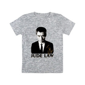 Детская футболка хлопок с принтом Джуд Лоу автограф в Курске, 100% хлопок | круглый вырез горловины, полуприлегающий силуэт, длина до линии бедер | актер | ватсон | джуд | джуд лоу | лоу | холмс | шерлок