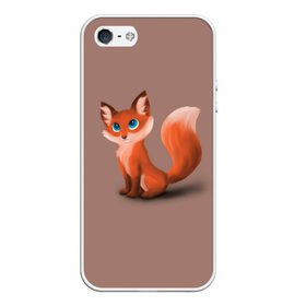 Чехол для iPhone 5/5S матовый с принтом Paint в Курске, Силикон | Область печати: задняя сторона чехла, без боковых панелей | fox | red | лиса | лисенок | рыжая