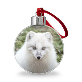 Ёлочный шар с принтом White Fox в Курске, Пластик | Диаметр: 77 мм | Тематика изображения на принте: fox | red | лиса | лисенок | рыжая