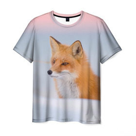Мужская футболка 3D с принтом Morning в Курске, 100% полиэфир | прямой крой, круглый вырез горловины, длина до линии бедер | fox | red | лиса | лисенок | рыжая