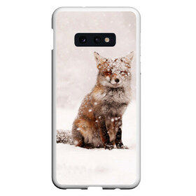 Чехол для Samsung S10E с принтом Snow в Курске, Силикон | Область печати: задняя сторона чехла, без боковых панелей | Тематика изображения на принте: fox | red | лиса | лисенок | рыжая